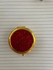 Estée Lauder red jeweled empty powder compact