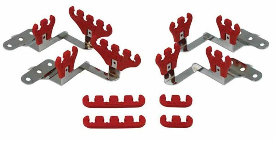 Moroso 72141 Ignition Spark Plug Wire Loom CenterBolt kit Red Small Block CHEVY - Image 3 of 4