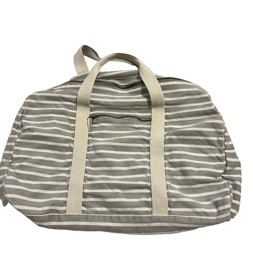 RARE Coach Heritage Stripe Coated Tattersall XL Duffle Travel Tote