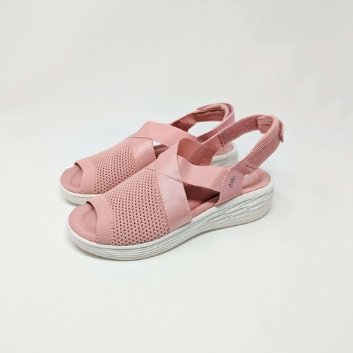 Ryka Nerissa Adjustable Wedge Knit Sandals Rose Tan Women's Size 5.5 Medium  | eBay