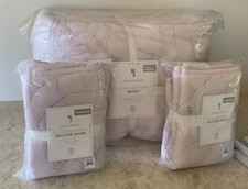 Pottery Barn Kids Ruched Butterfly QUEEN quilt 2 shams lavender