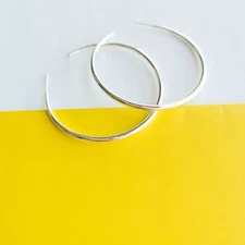 Alicia Bonnie Silver Hoop Earrings - Maria