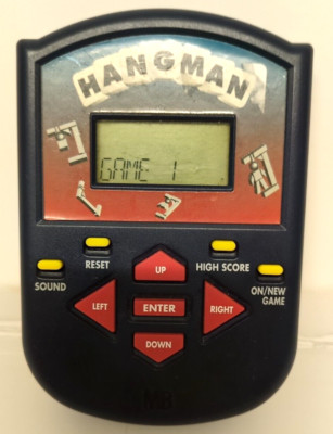HANGMAN Handheld Pocket Electronic LCD Game 1998 Hasbro MB Spiele Hang Man