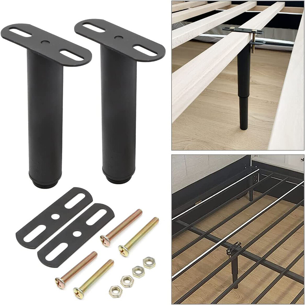 2Pcs Adjustable Height Bed Frame Support Leg Bed Risers Stand Furniture