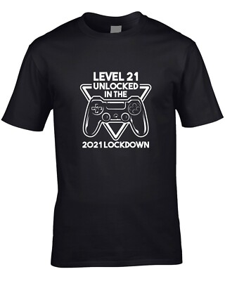 21st Birthday Gamer Lockdown Men's T-Shirt 2021 Twenty-One Console Gaming Funny