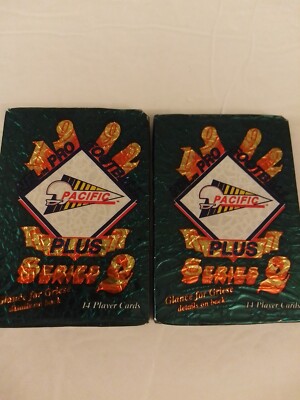 1992 Pacific Pro Football Plus Series 2 Lot Of 2 Packs Of 14 Cards Each