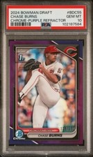 2024 Bowman Draft Chase Burns 1st Bowman Purple Refractor /250 🔥PSA 10🔥POP 10