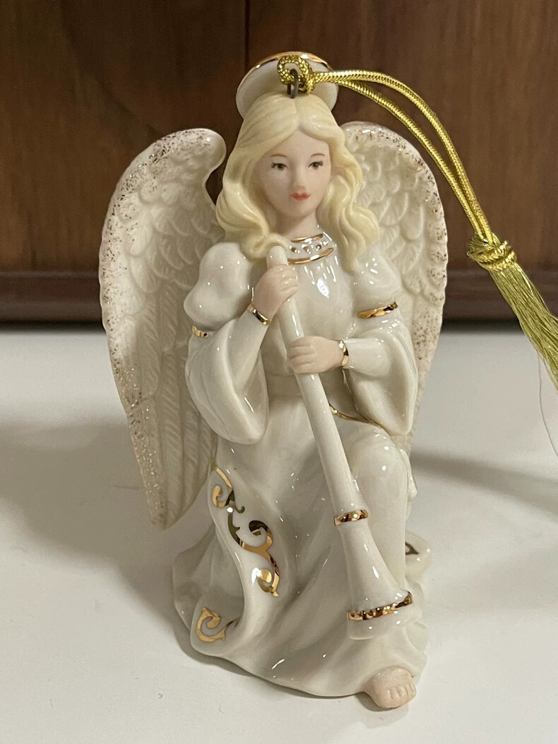 LENOX 2022 Baroque Angel Sculpture Ornament Ceramic Pendant Collectible Decor