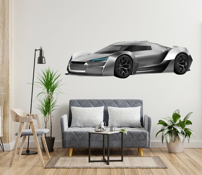 3D Grau Kühl H892 Auto Wallpaper Wandbild Poster Wandaufkleber Transport Honey