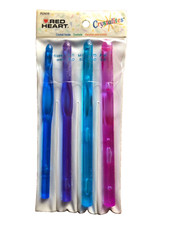 Red Heart Crystalite Acrylic Crochet Hooks L-11 8.0 M-13 9.0 N-15 10.0 P-16 11.5