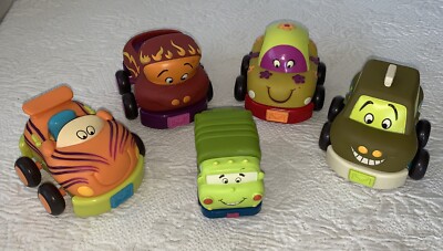 Battat Parents Pull Back Cars Chunky Baby Toddler Teach Toys, Lot of 5 My B Toys