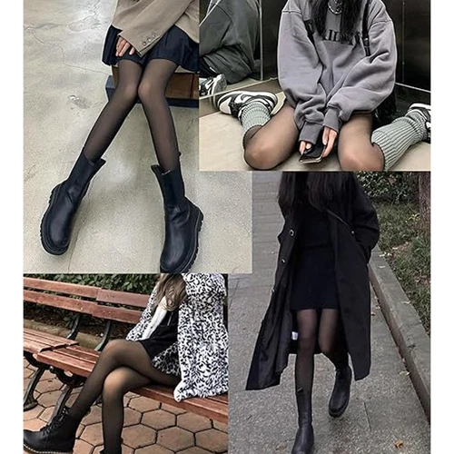 Medias de cintura alta Mujeres Pantys translúcidos falsos Medias térmicas - Bild 11 von 23