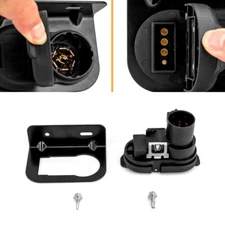 7 RV Blade and 4 Flat Trailer Plug Wiring Connector w/Bracket For Ford Chevy GMC