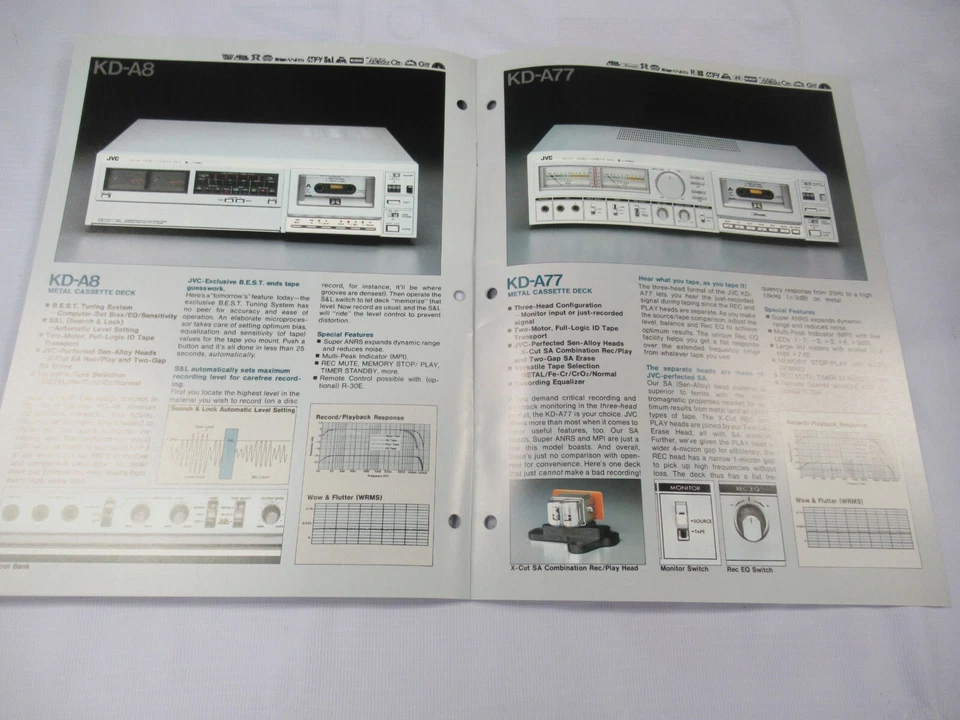JVC Vintage Cassette Deck KD-A8 KD-A77 KDA66 KD-A55 Catalogue Original Japan - Image 4 of 4
