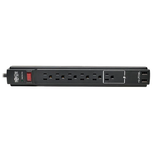 6FT Tripp Lite 6 Outlet Surge Protector - Black - Image 3 of 4