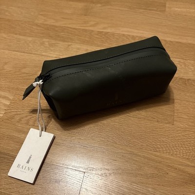 Rains Green Pencil Case Bag Travel Pouch Office Supples NWT Flaws