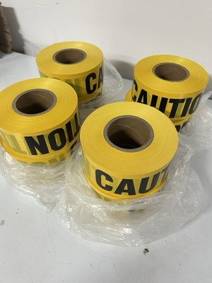 8 PACK! Barricade CAUTION Tape Yellow 3'' 1000ft Non Adhesive 3mil 8000 FEET NEW