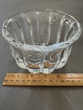 ORREFORS SWEDEN FLOWER LEAD CRYSTAL BOWL SIGN...