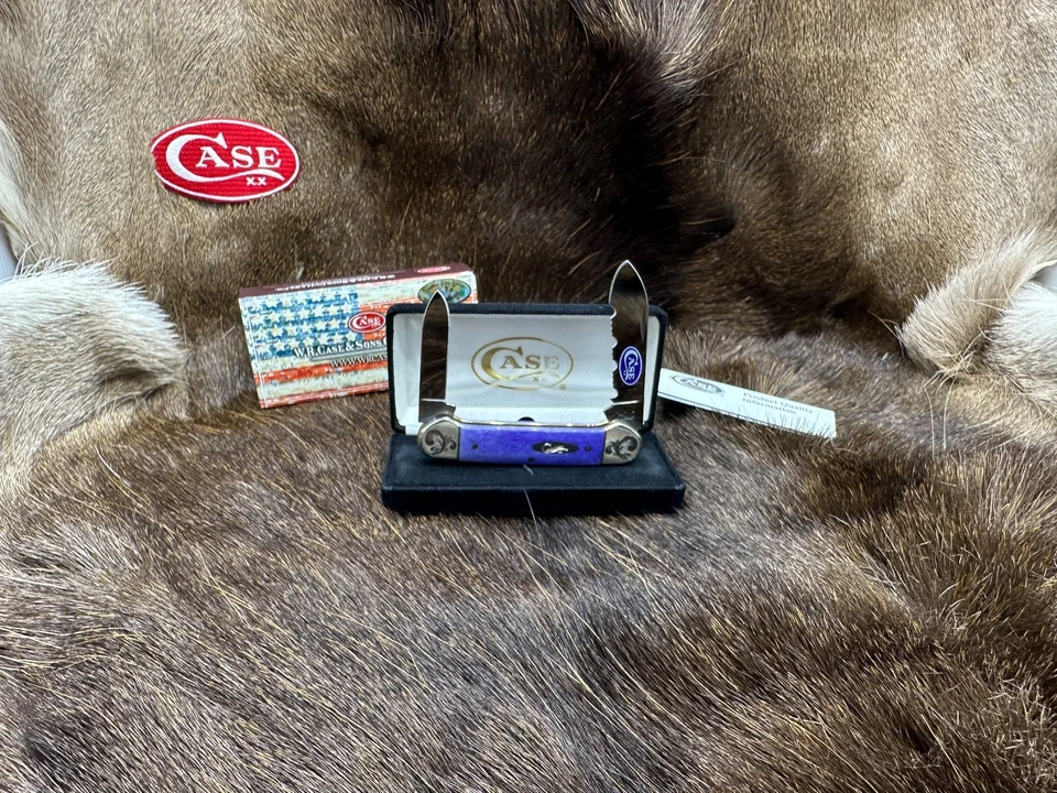 Cuchillo de canoa Case Halloween 62131 SS 2014 asas de hueso púrpura como nuevo SN#: 50 ++++ Foto 4 de 4