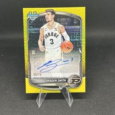 2025 Bowman Chrome Braden Smith Yellow Mojo Refractor Auto /75 #CPA-BM
