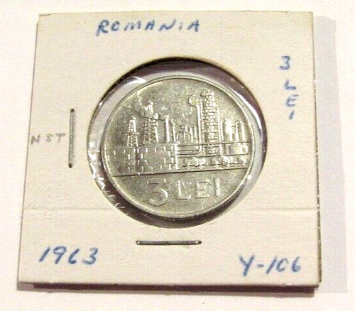 1963 Romania 3 Lei Coin