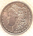 1888 O Morgan bright shiny lots of luster AU? free shipping Sigma tested genuine
