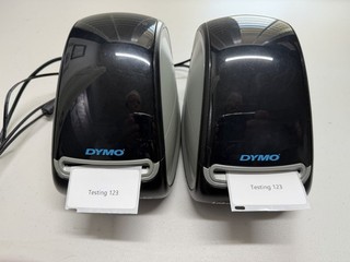 Lot of 2 DYMO LabelWriter 450 Turbo Thermal Label Printers Pre Owned.