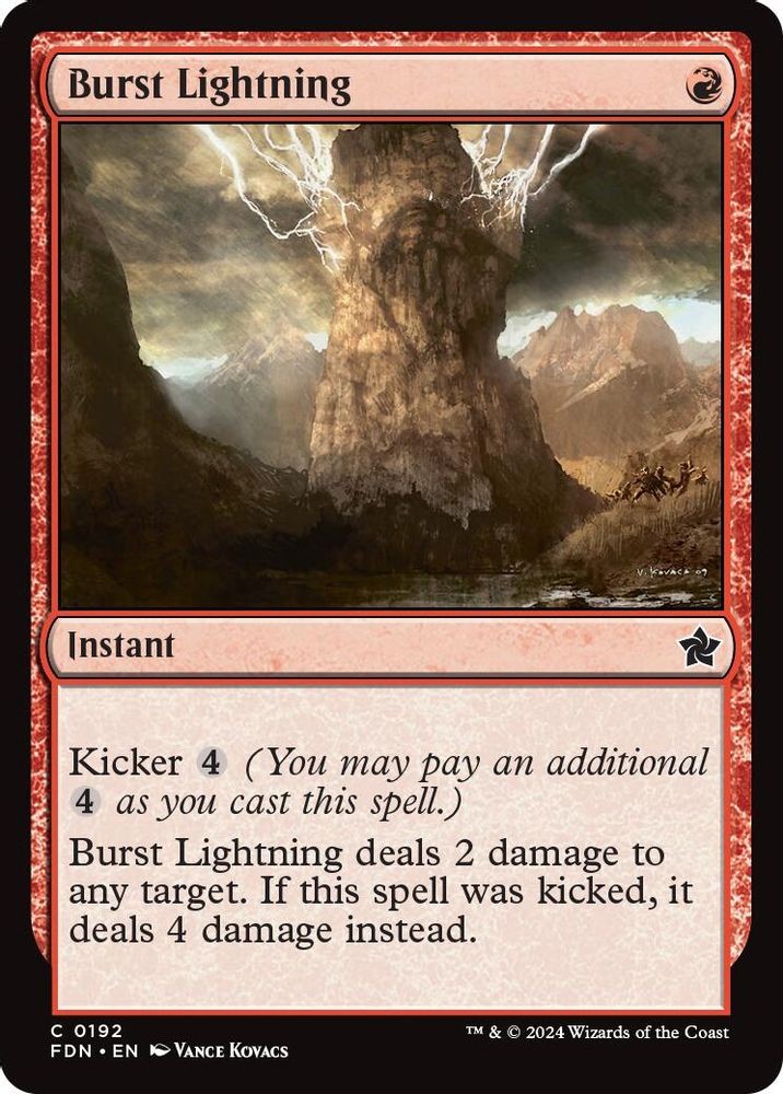 2024 Magic: The Gathering Foundations Burst Lightning (#192, Foil, C, Near Mint)