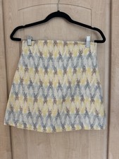 Mango Suit Yellow Blue Pattern Skirt RRP £70 Size S