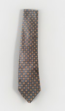 BARNEYS NEW YORK made in ITALY 100 Silk Tie Men's Blue Orange Necktie