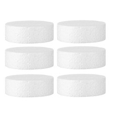 6 Pcs White Foam Cylinders Round Polystyrene Discs Craft Circles
