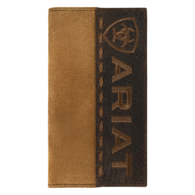 Ariat Men's Tan Roughout Rodeo Style Leather Wallet A3560808