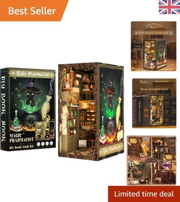 Bezauberndes LED Bücherecke Kit - Einzigartiges 3D Miniatur Puppenhaus für kreative Geschenke