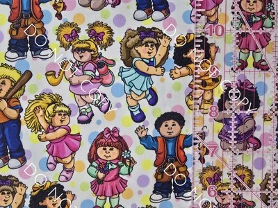 Custom 100% Cotton Woven Fabric 80s Cabbage Patch Kids 1/4 Yard 9x56