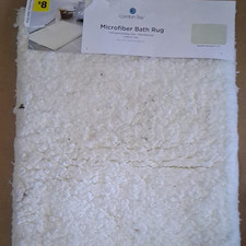 Comfort Bay Microfiber Non-Slip Bath Rug, White Solid Rectangular, 1pc