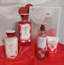 Bath & Body Works Gingham Love 4 pc Body wash, Lotion, & Mini Cream