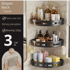 Adhesive Bathroom Shower Caddy Shelf  No Drill Shampoo & Towel Storage Organizer