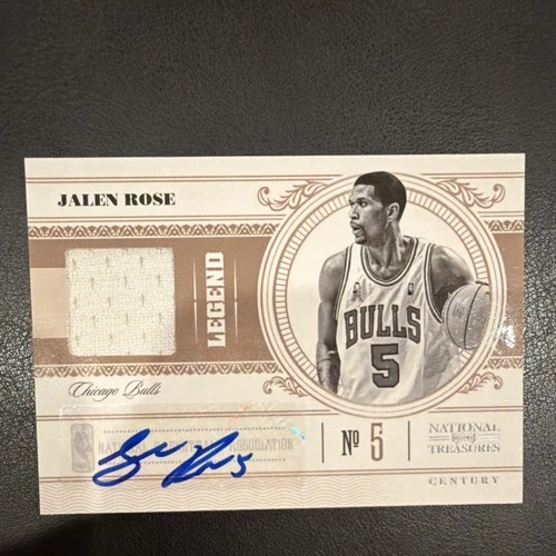 Panini 2010-11 National Treasures Jalen Rose Patch Auto /99 #163 Bulls