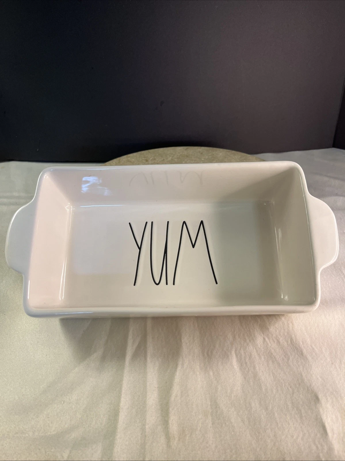 Rae Dunn 8x5” YUM Ceramic Baking Dish Loaf Pan Farmhouse by Magenta