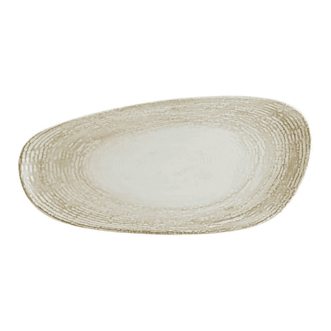 Plato Plano Rectangular Patera Beige De Porcelana 36 Cm - BONNÀ - Restaurante