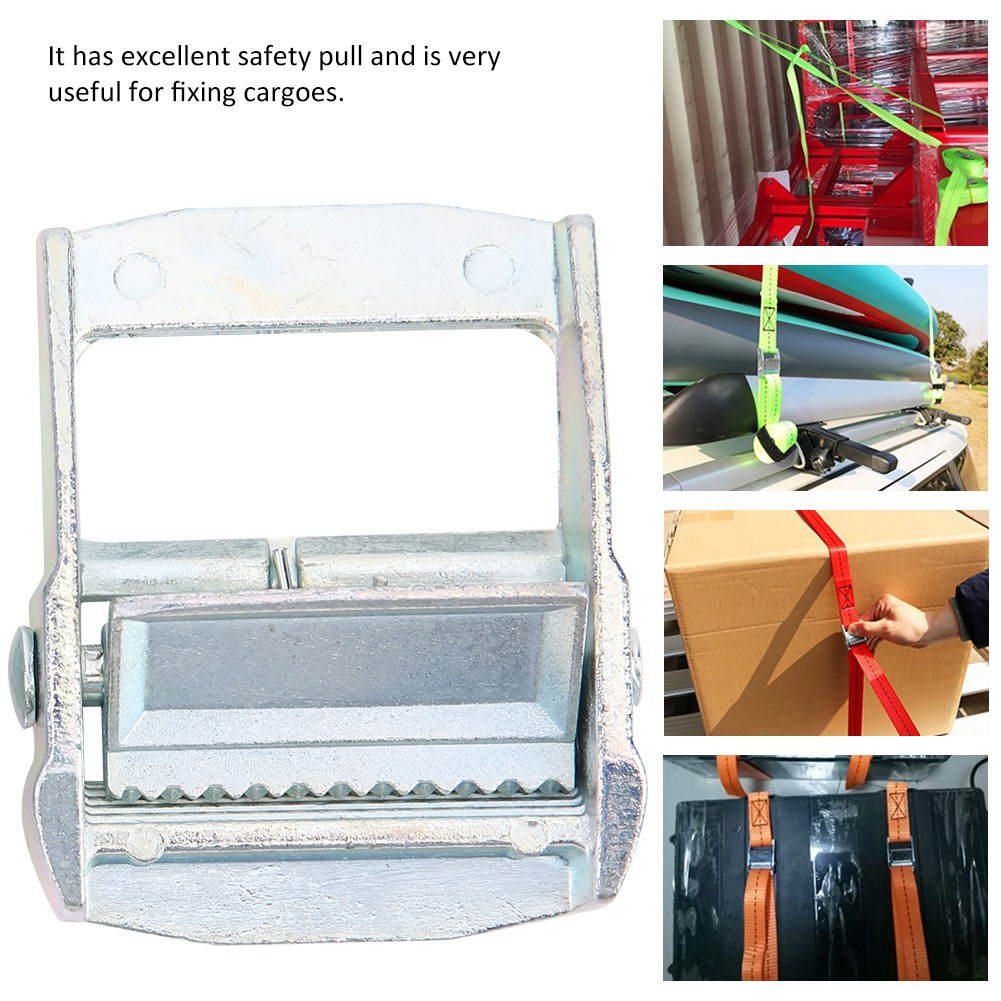 (White Zinc 38mm)Zinc Alloy Buckle For Heavy Duty Tiedown Cargoes Strap Fix BA