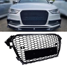 For 2013-2016 Audi A4 S4 B8.5 RS4 Style Glossy Black Front Bumper Grille Grill