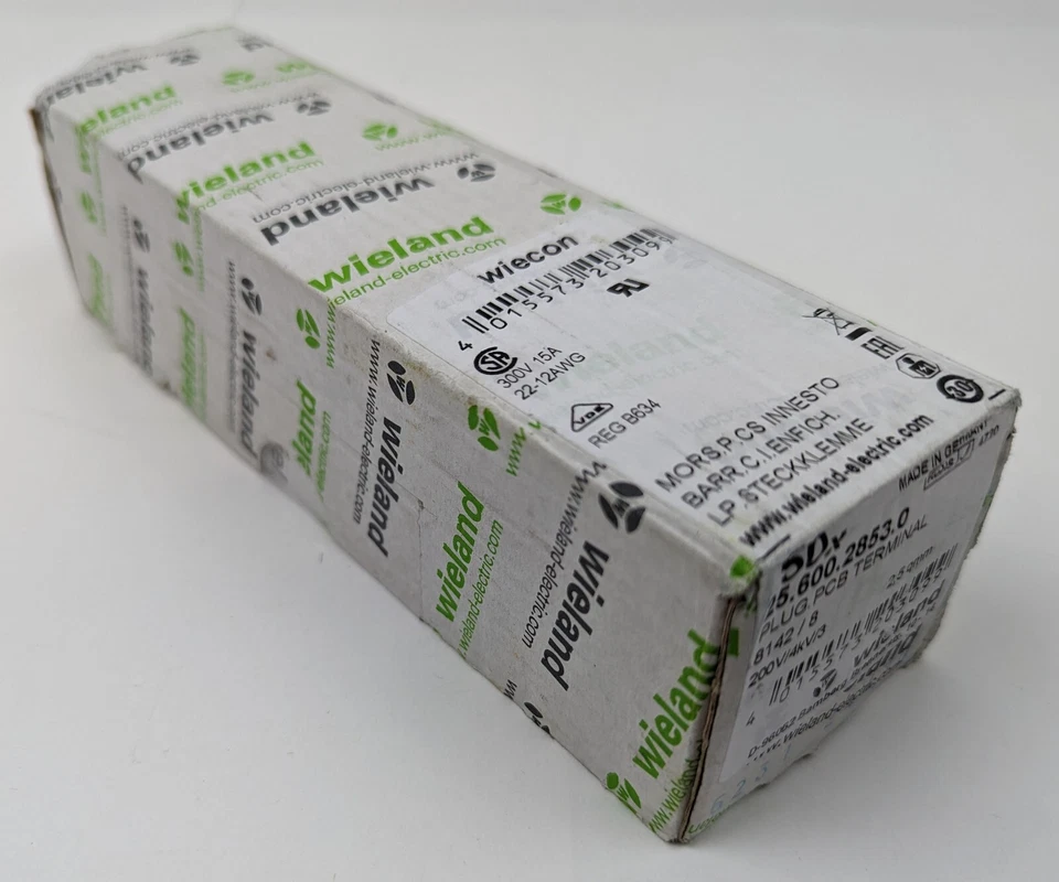 Terminal Block 25.600.2853.0 Wieland 8Position Pluggable 5mm 22-12 AWG 50pcs NEW - Image 3 of 4