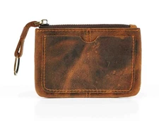 GENUINE LEATHER SMALL ID CREDIT CARD Wallet Holder Key Pouch Coin Bag 639