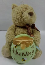 NWT-DISNEY BABY Winnie the Pooh w/Hunny-Music/Motion Wind Up Plush-Plays Theme