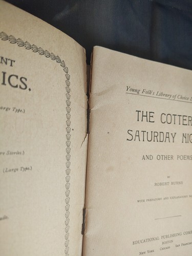 Antique Young Folk's Library 1897 R. Burns Cotter's Saturday Night Puss In Boots - Picture 6 of 16