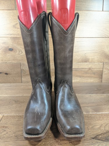 MV Cuero Original Hechas a Mano Mujer Cuero Marrón Botas Occidentales TALLA 36 - Imagen 2 de 12