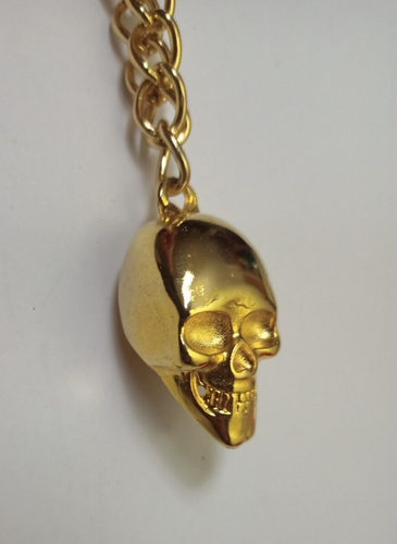 COLLANA CIONDOLO METALLO TESCHIO 3D oro C206 - Imagen 3 de 3