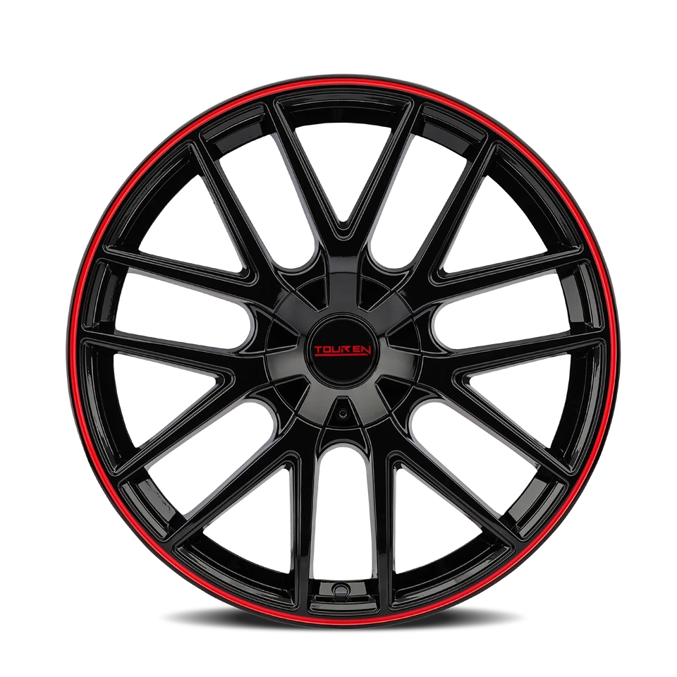 (Juego-4) Llantas Touren TR60 16x7 5x100/5x114,3 42 mm negras rojas llantas 16 pulgadas Foto 4 de 4