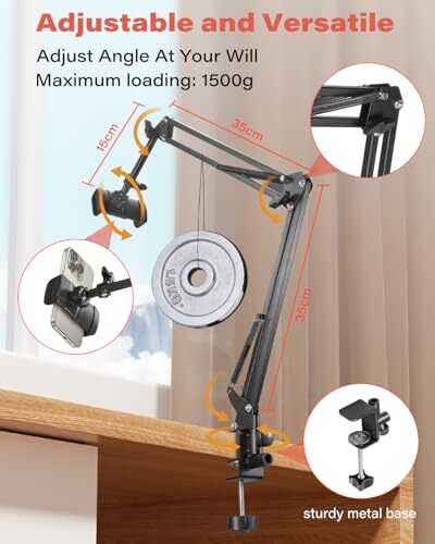 Phone Holder for Bed, Cell Phone Bed Stand Holder for Desk, Headboard, Bed, - Photo 8 sur 8